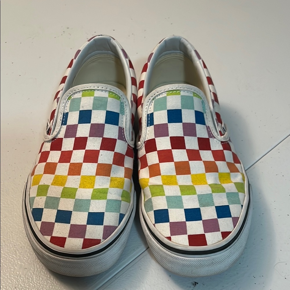 Colorful Checkered  Slip-On Shoes